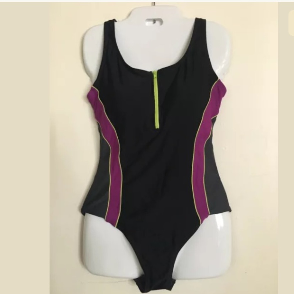 Everlast Sport Women’s Front Zipper Neon Swimsuit
